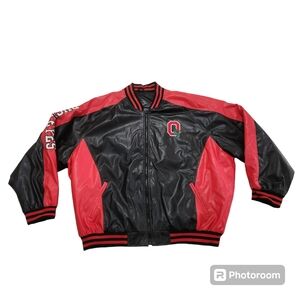 Vintage Ohio State Buckeyes Faux Leather Steve and Barrys Jacket Size 3XL.